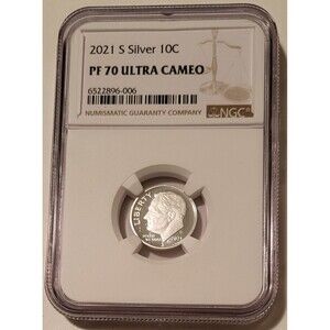 2021 S Silver Roosevelt Dime Proof PF70 UC NGC